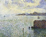 Theo Van Rysselberghe Sailboats and Estuary painting